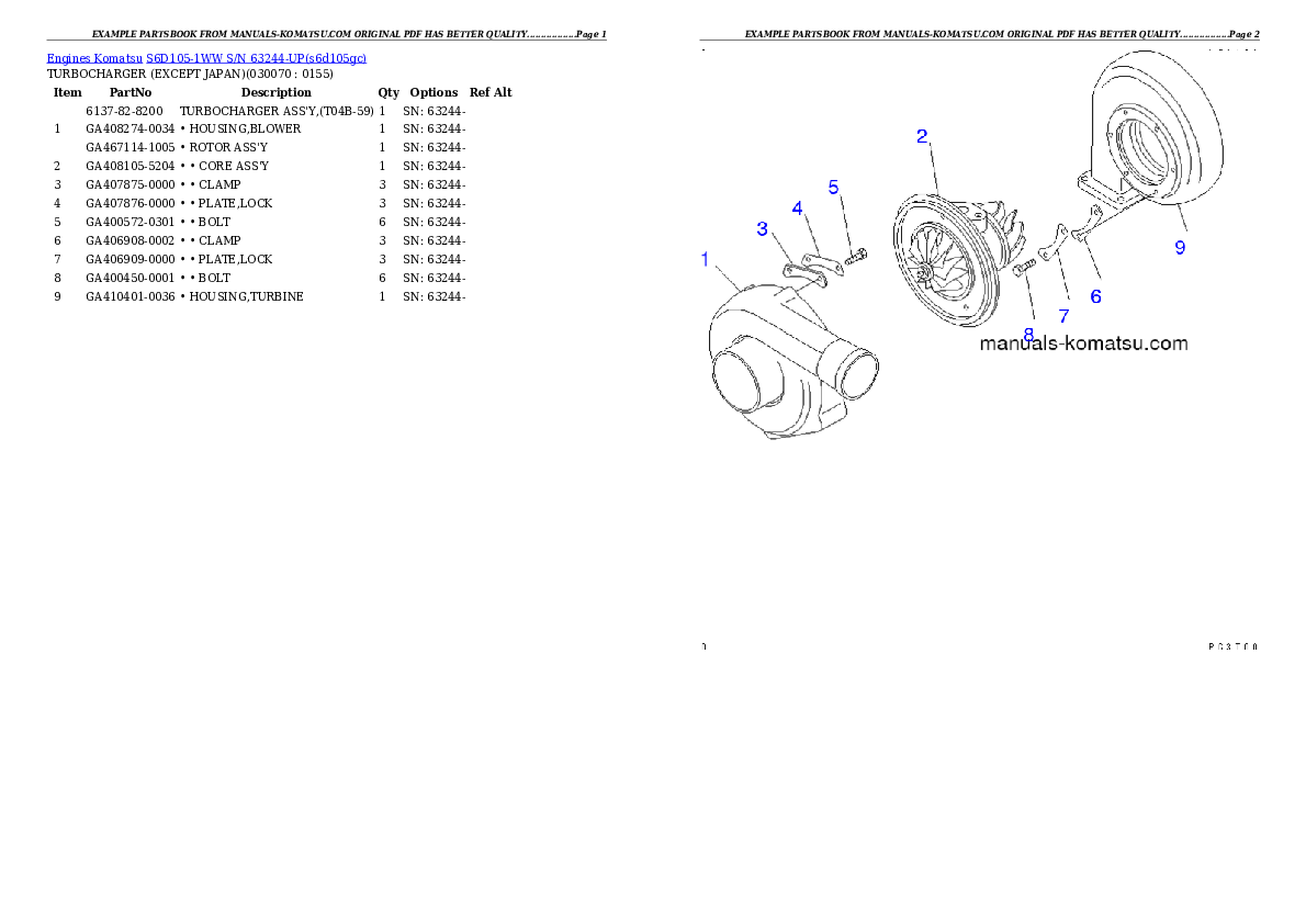 Protected: S6D105-1WW S/N 63244-UP Partsbook
