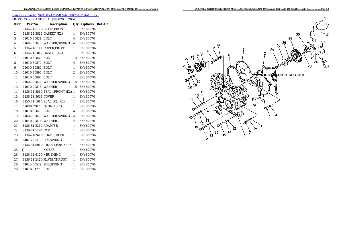 Protected: S6D105-1MM-B S/N 80070-UP Partsbook