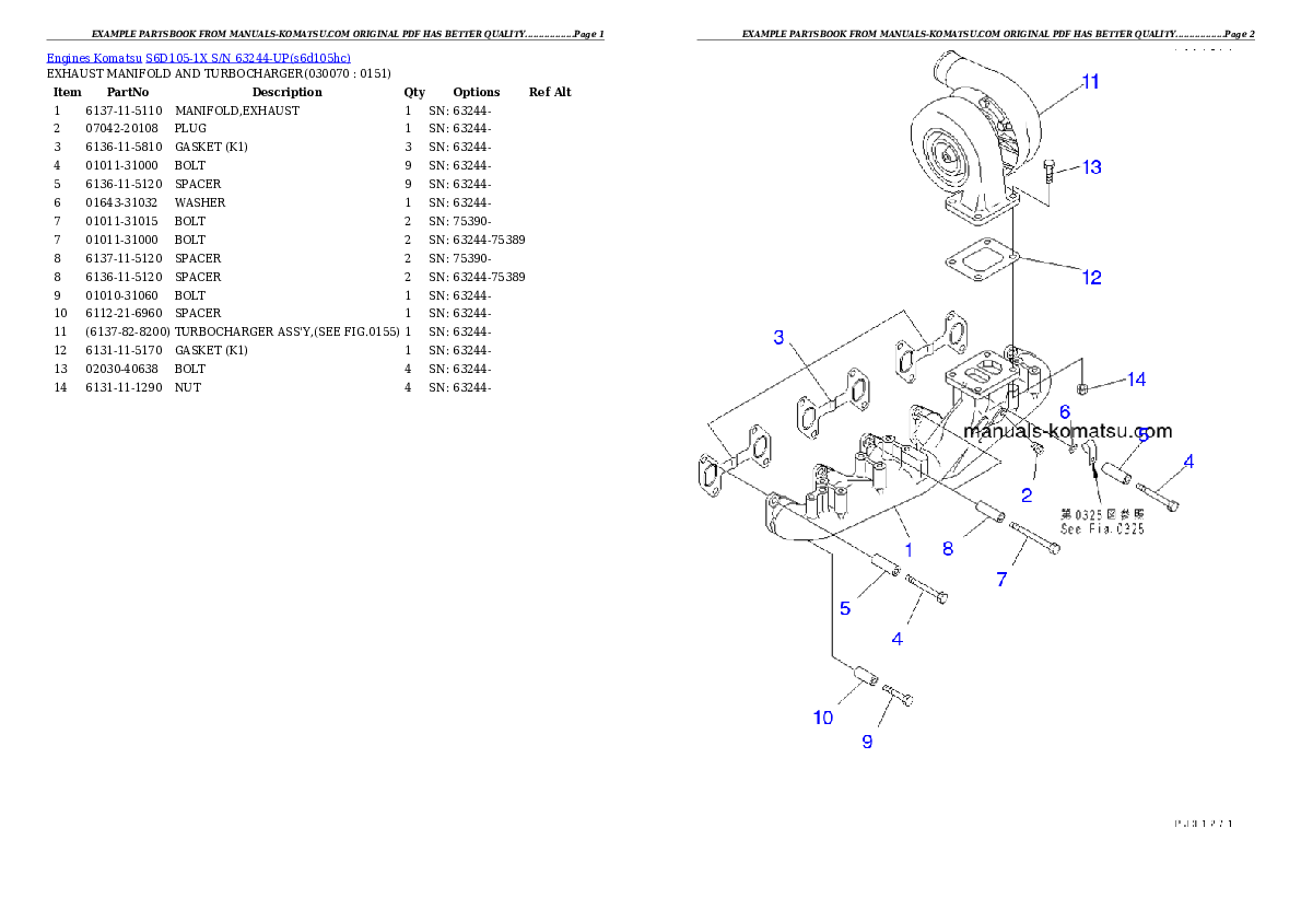 Protected: S6D105-1X S/N 63244-UP Partsbook