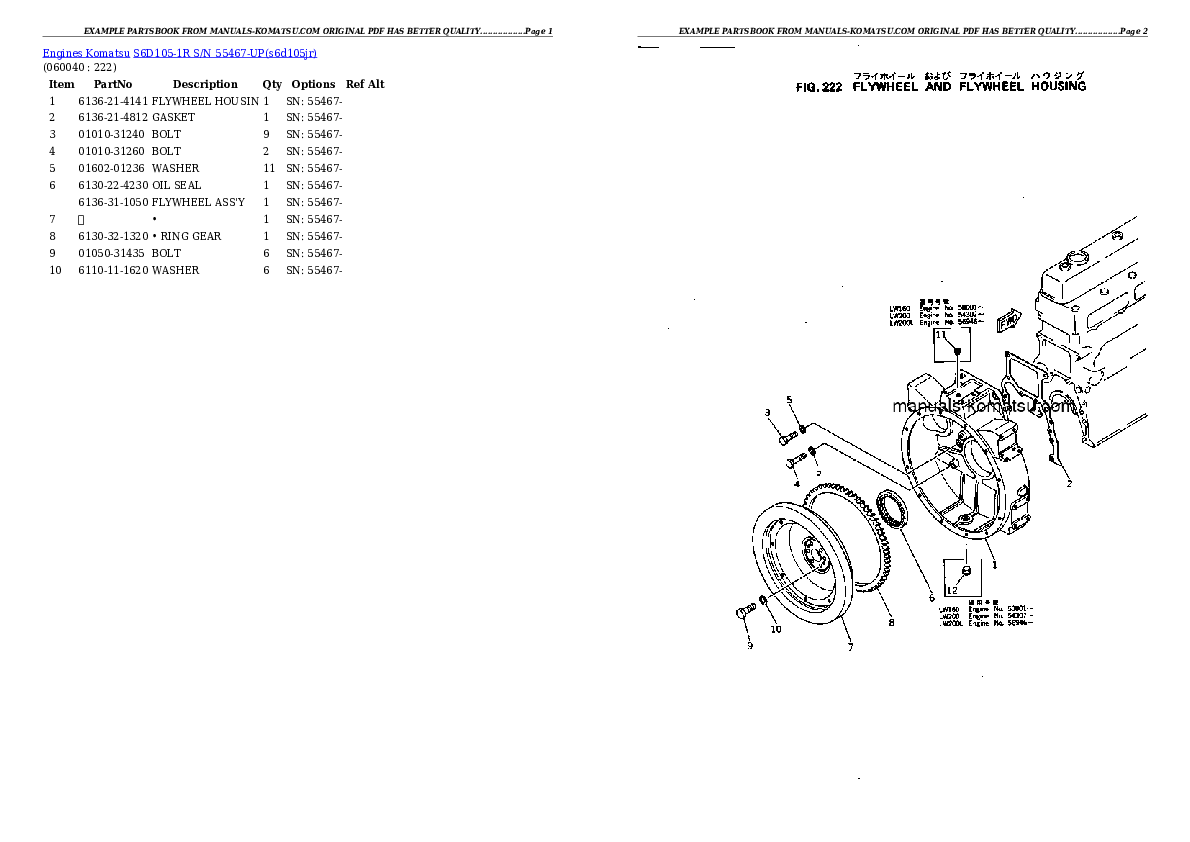 Protected: S6D105-1R S/N 55467-UP Partsbook