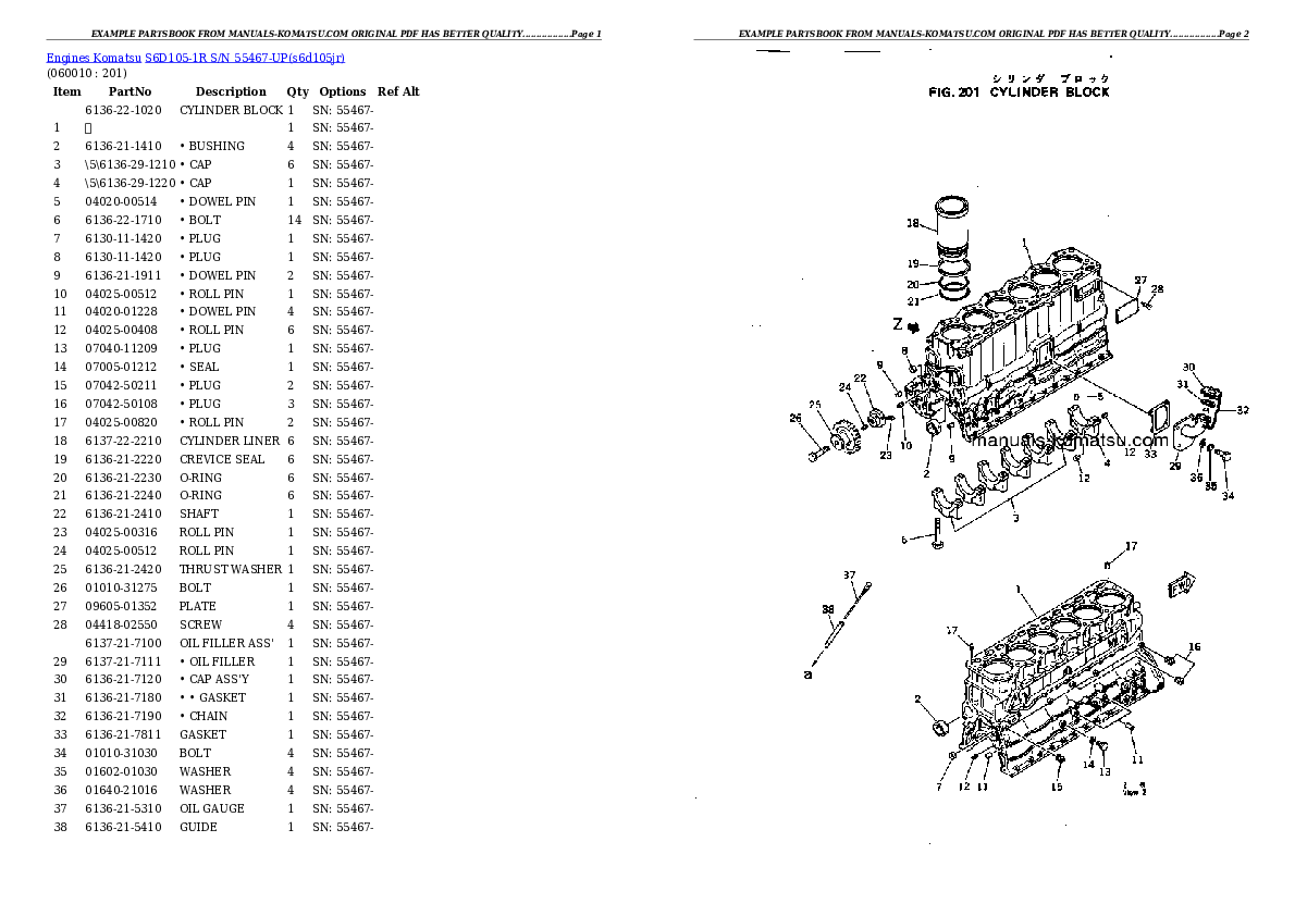 Protected: S6D105-1R S/N 55467-UP Partsbook