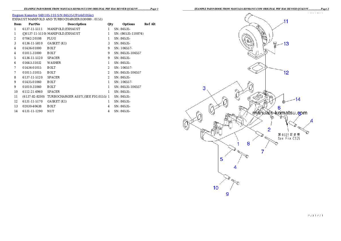 Protected: S6D105-1SS S/N 86535-UP Partsbook