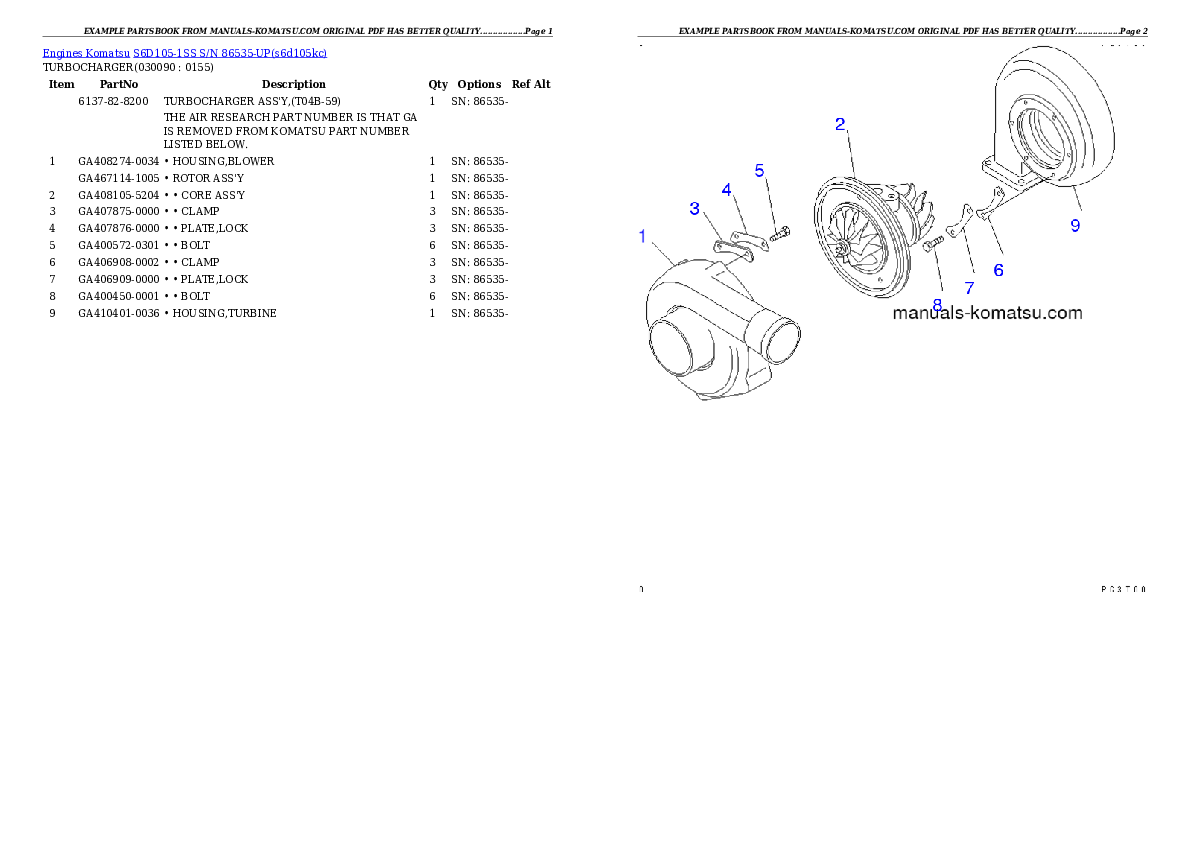 Protected: S6D105-1SS S/N 86535-UP Partsbook