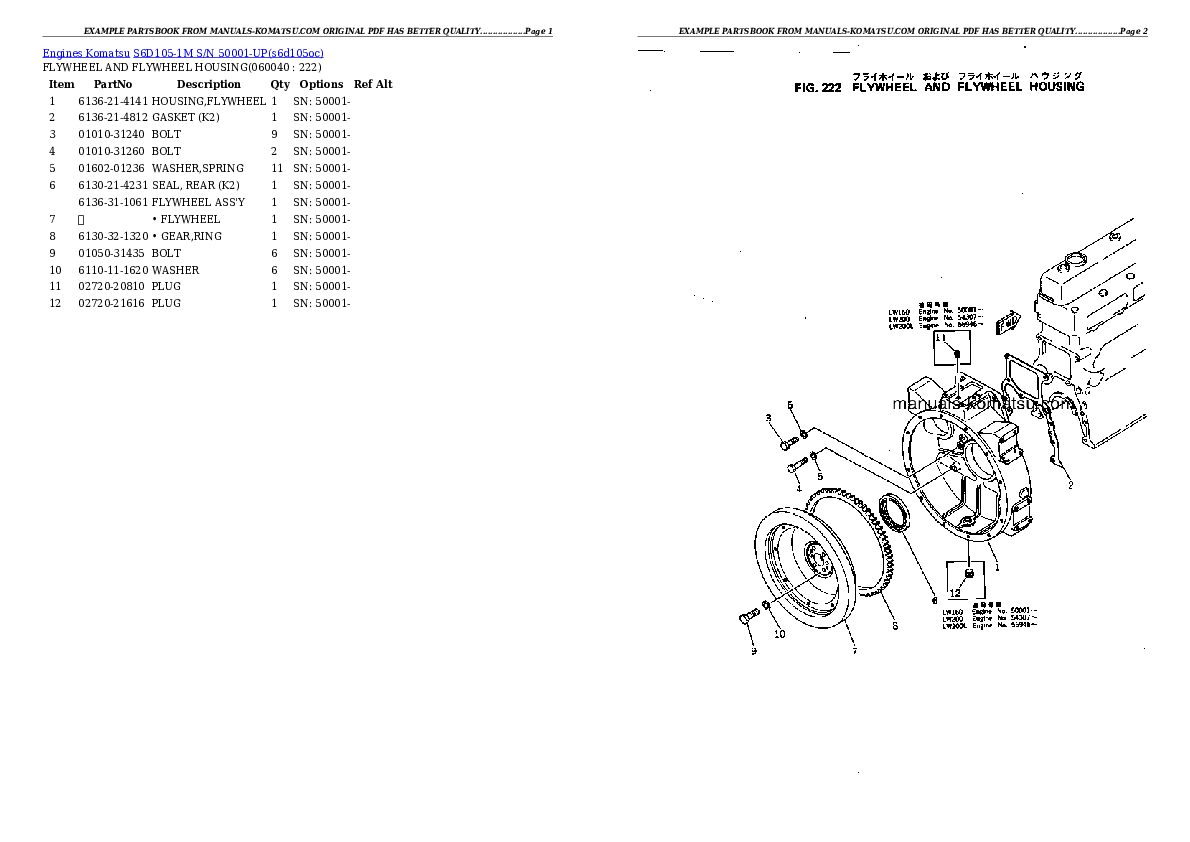 Protected: S6D105-1M S/N 50001-UP Partsbook