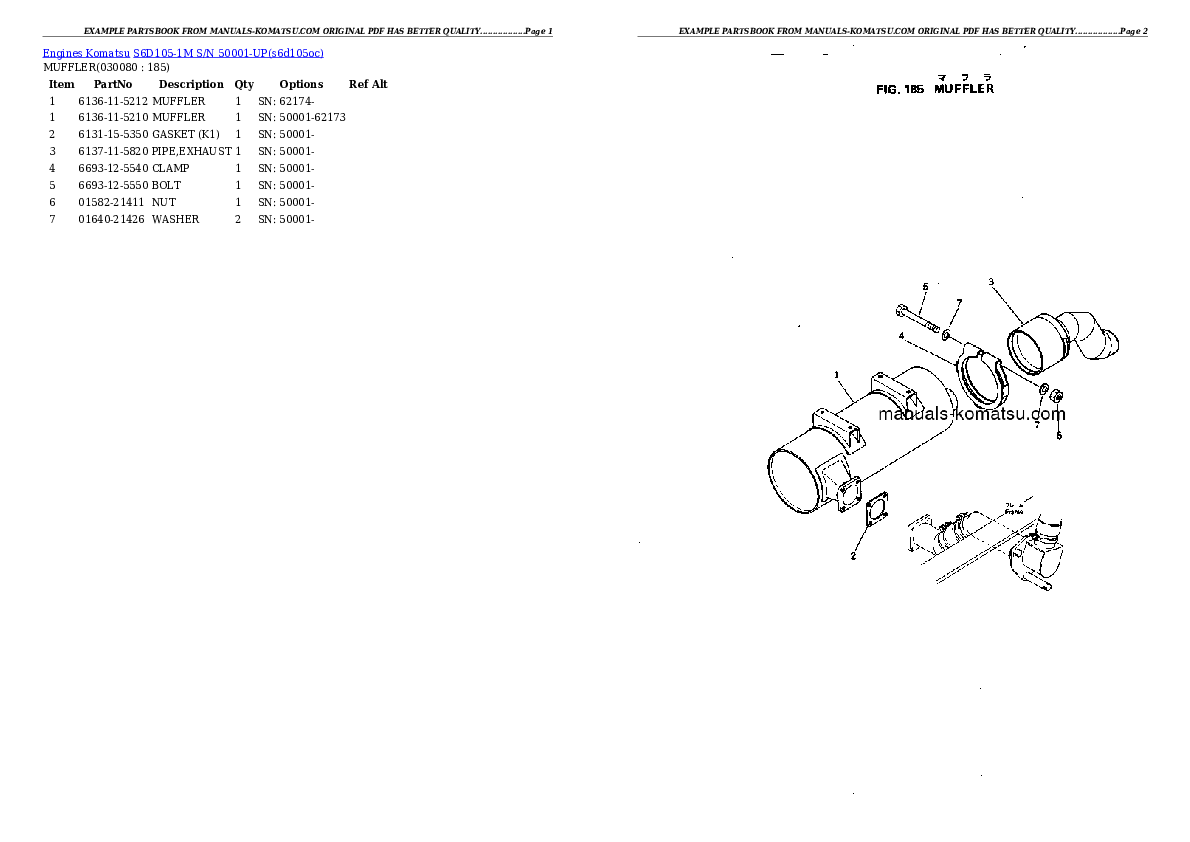 Protected: S6D105-1M S/N 50001-UP Partsbook