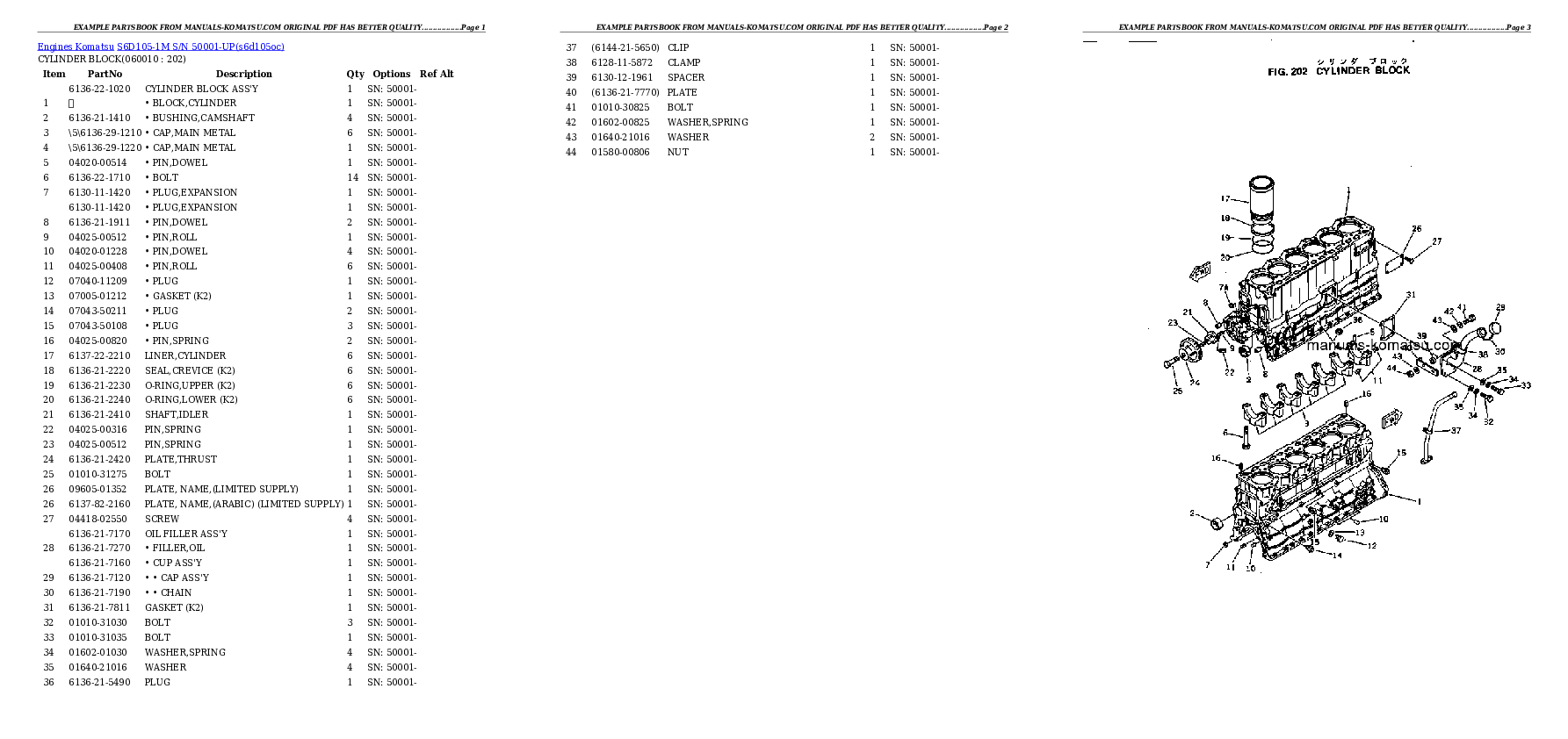 Protected: S6D105-1M S/N 50001-UP Partsbook