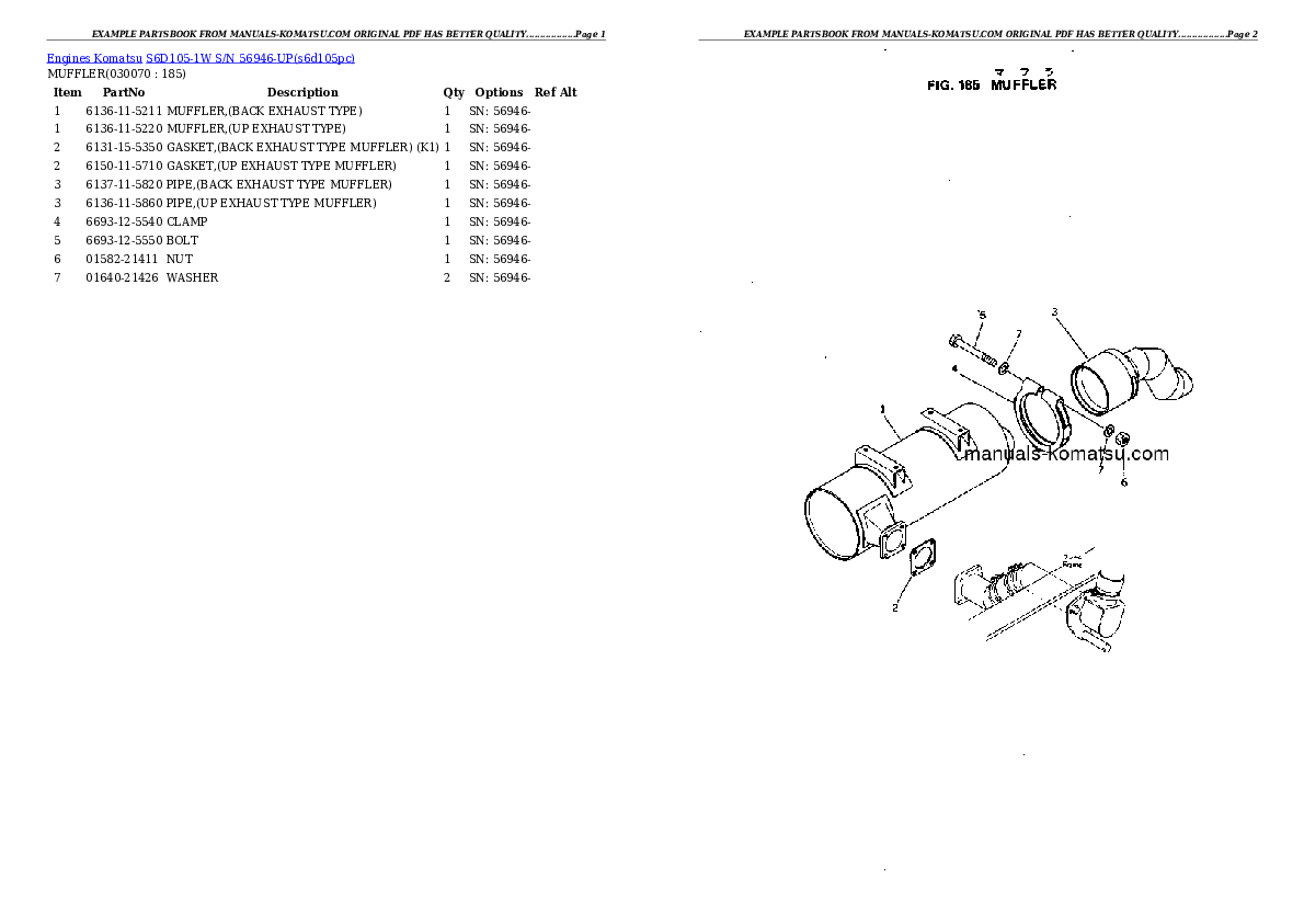 Protected: S6D105-1W S/N 56946-UP Partsbook