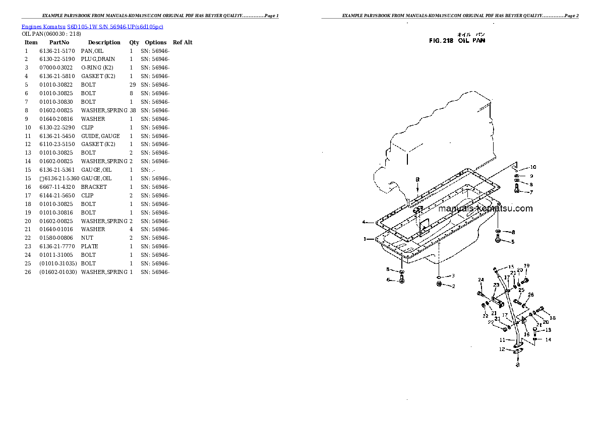 Protected: S6D105-1W S/N 56946-UP Partsbook