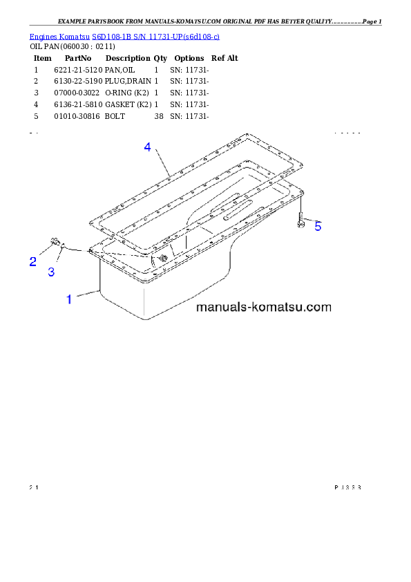 Protected: S6D108-1B S/N 11731-UP Partsbook