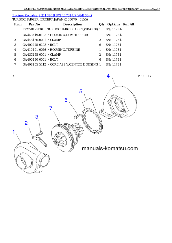Protected: S6D108-1B S/N 11731-UP Partsbook
