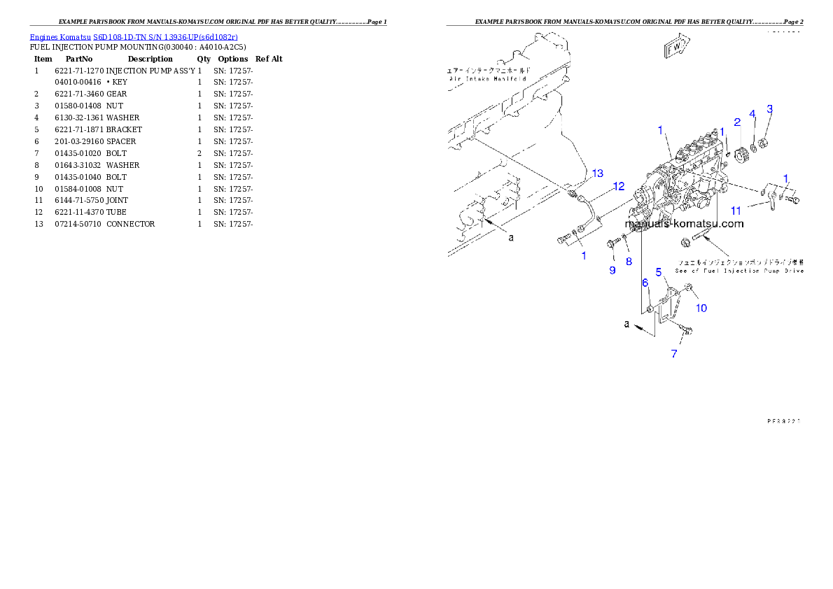 Protected: S6D108-1D-TN S/N 13936-UP Partsbook