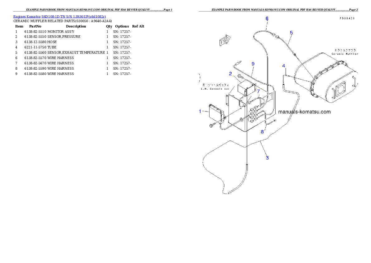 Protected: S6D108-1D-TN S/N 13936-UP Partsbook