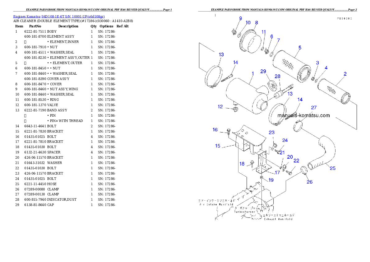 Protected: S6D108-1E-6T S/N 10001-UP Partsbook