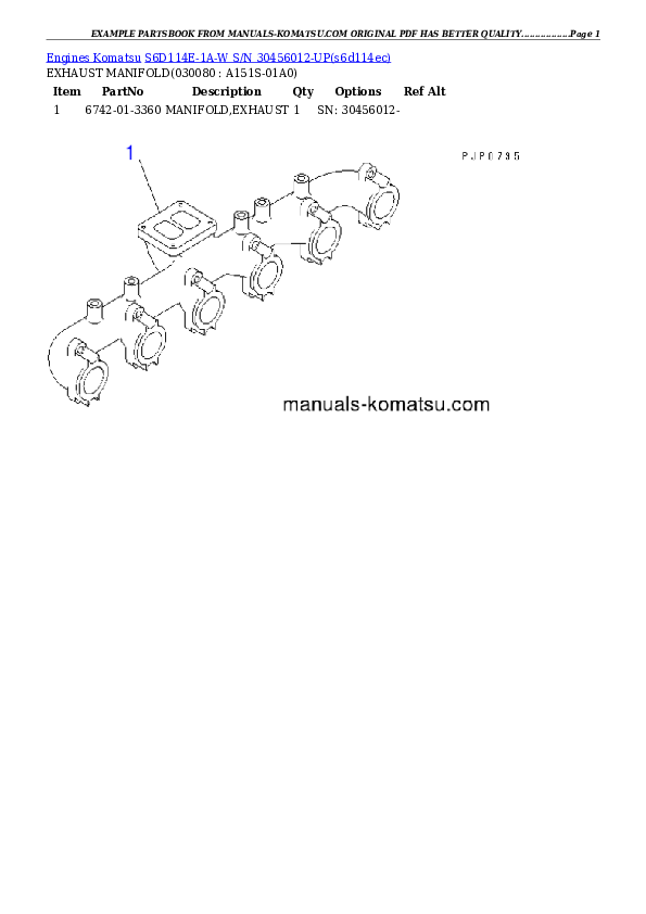 Protected: S6D114E-1A-W S/N 30456012-UP Partsbook