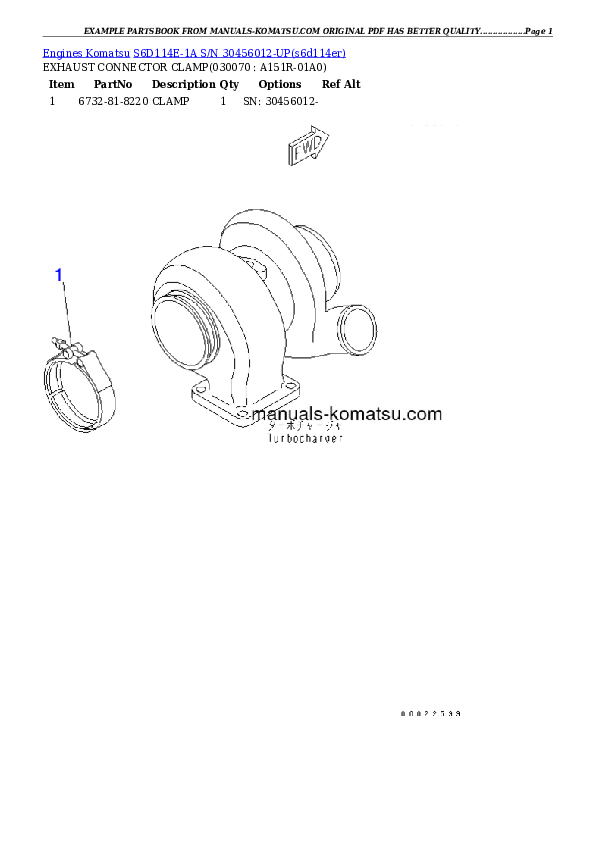 Protected: S6D114E-1A S/N 30456012-UP Partsbook