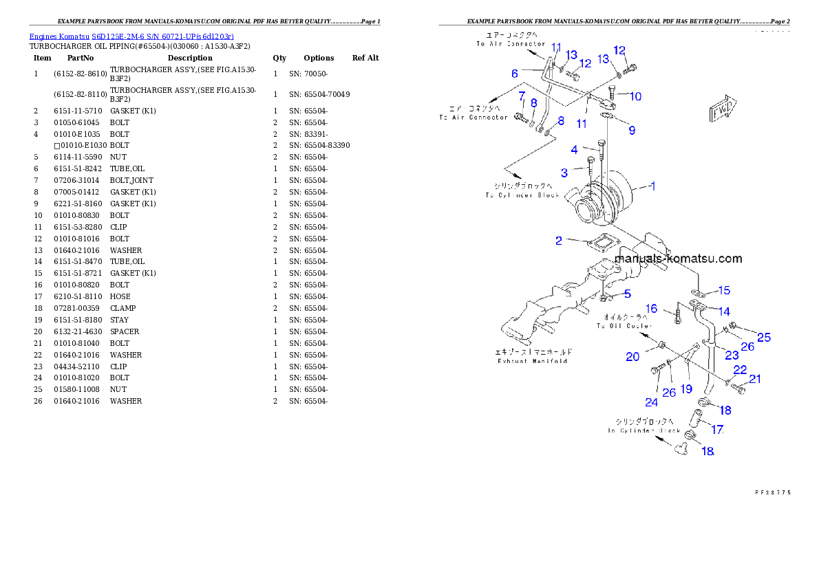 Protected: S6D125E-2M-6 S/N 60721-UP Partsbook