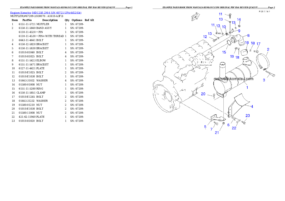Protected: S6D125E-2M-6 S/N 60721-UP Partsbook