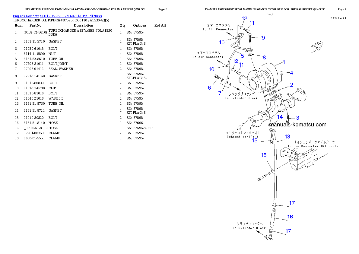 Protected: S6D125E-2F-6 S/N 60721-UP Partsbook