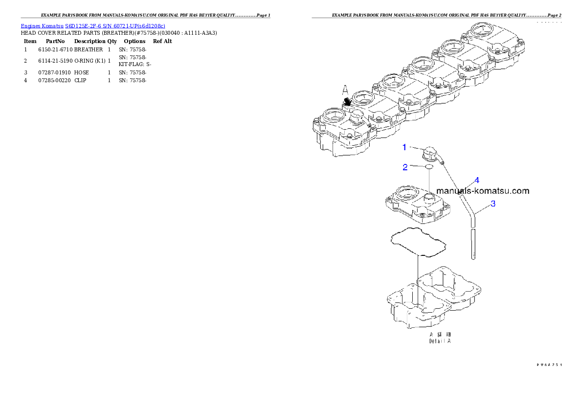 Protected: S6D125E-2F-6 S/N 60721-UP Partsbook
