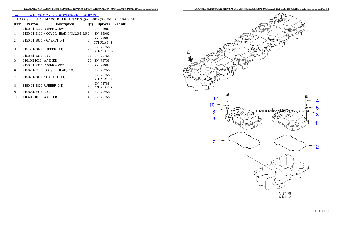 Protected: S6D125E-2F-56 S/N 60721-UP Partsbook