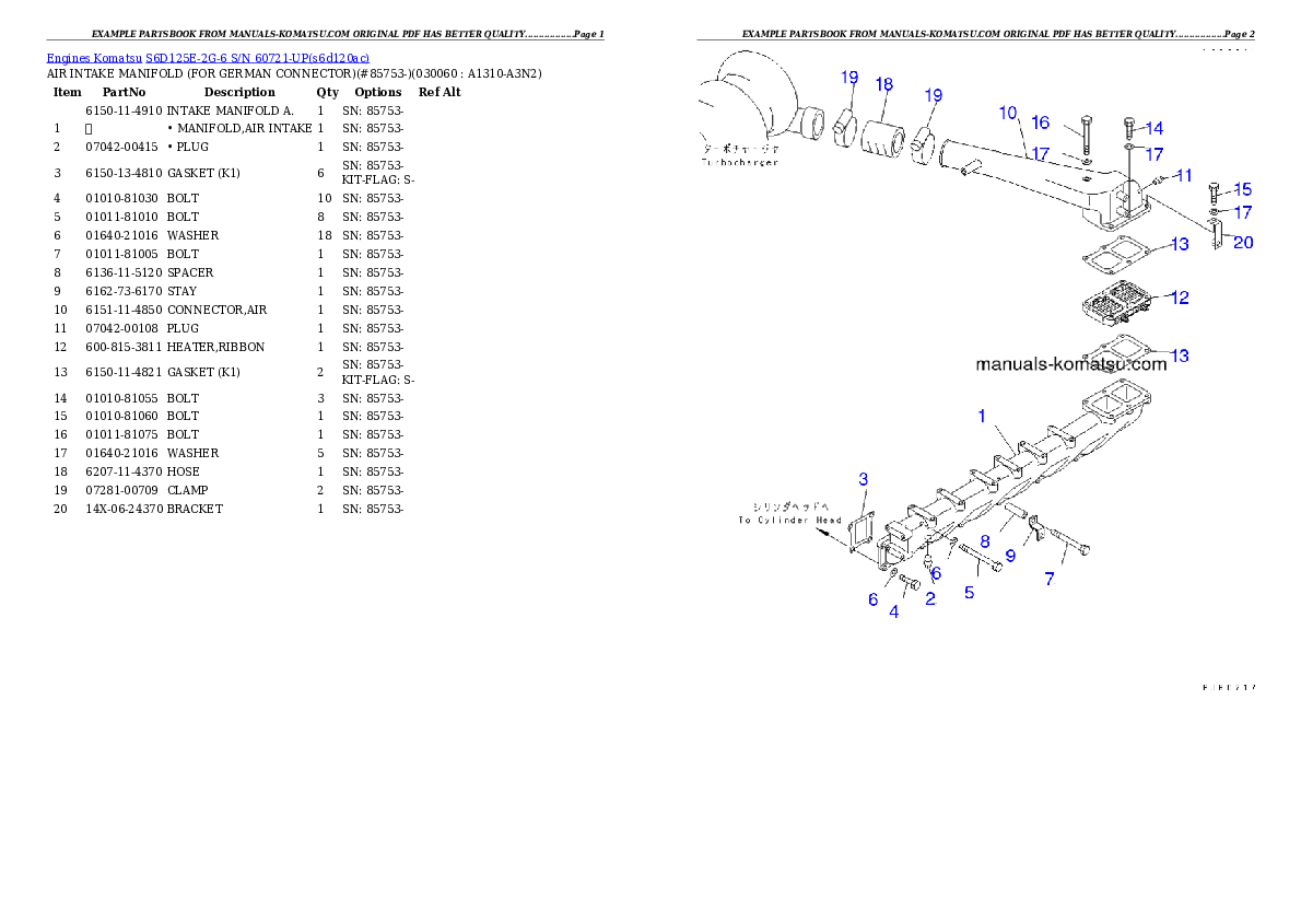 Protected: S6D125E-2G-6 S/N 60721-UP Partsbook