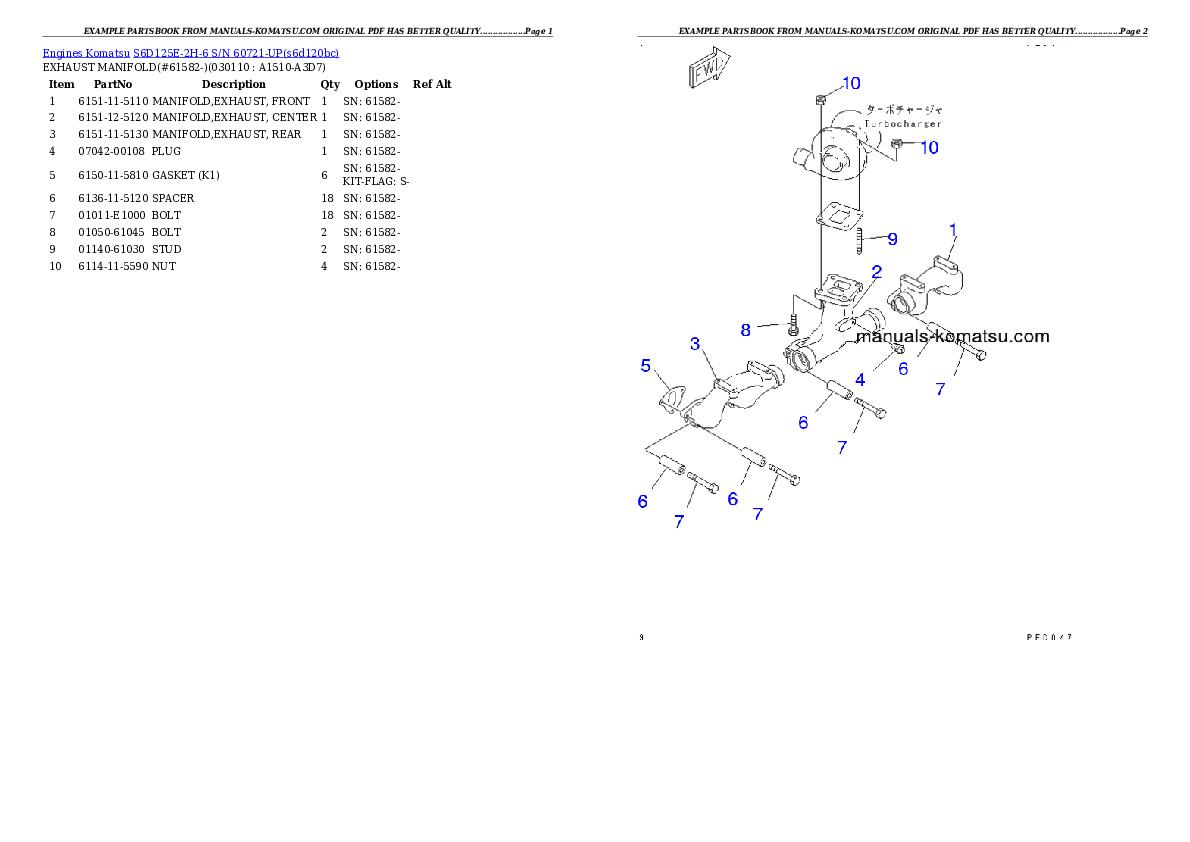 Protected: S6D125E-2H-6 S/N 60721-UP Partsbook