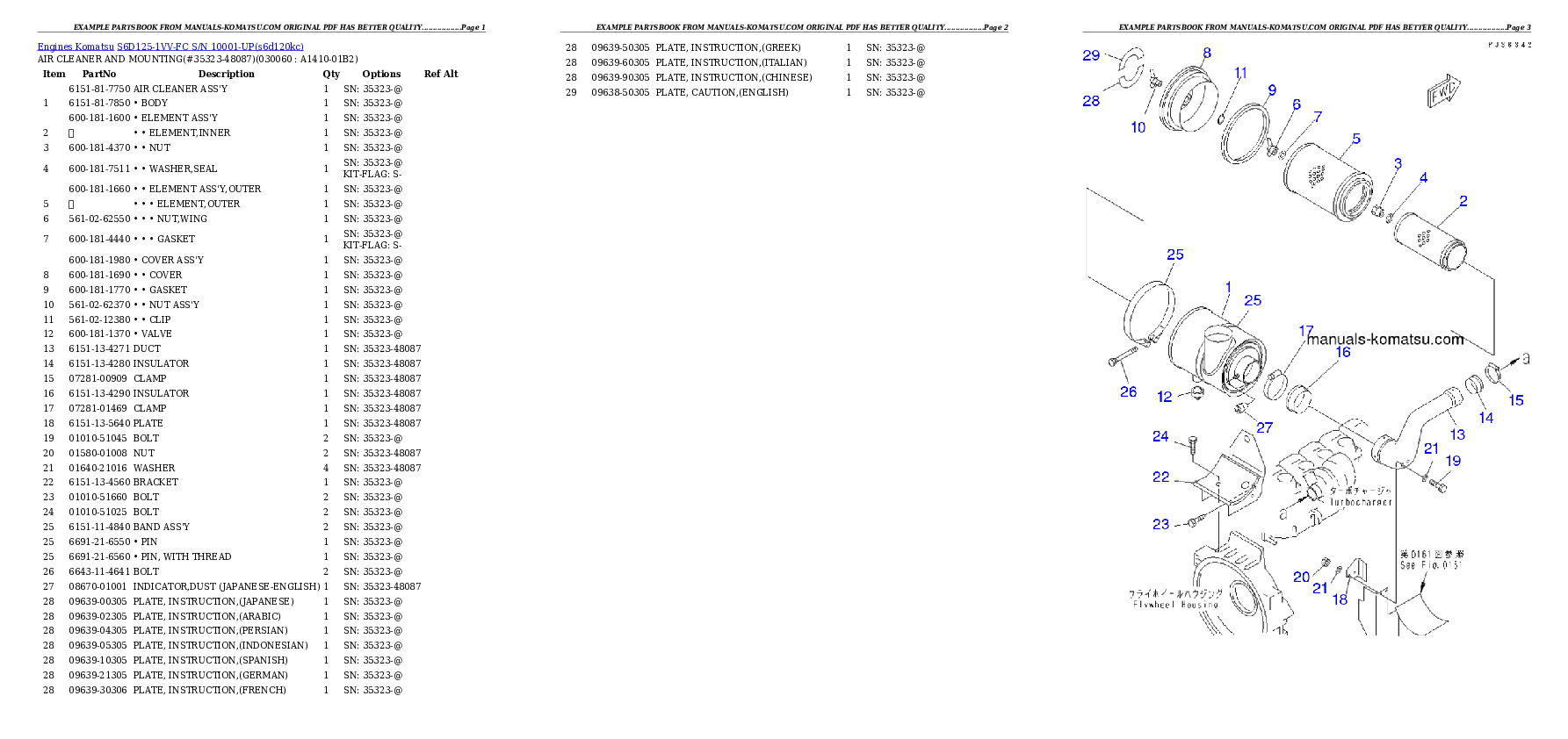 Protected: S6D125-1VV-FC S/N 10001-UP Partsbook