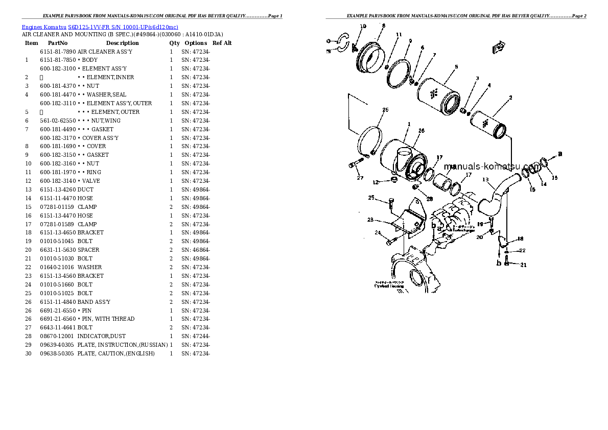 Protected: S6D125-1VV-FR S/N 10001-UP Partsbook