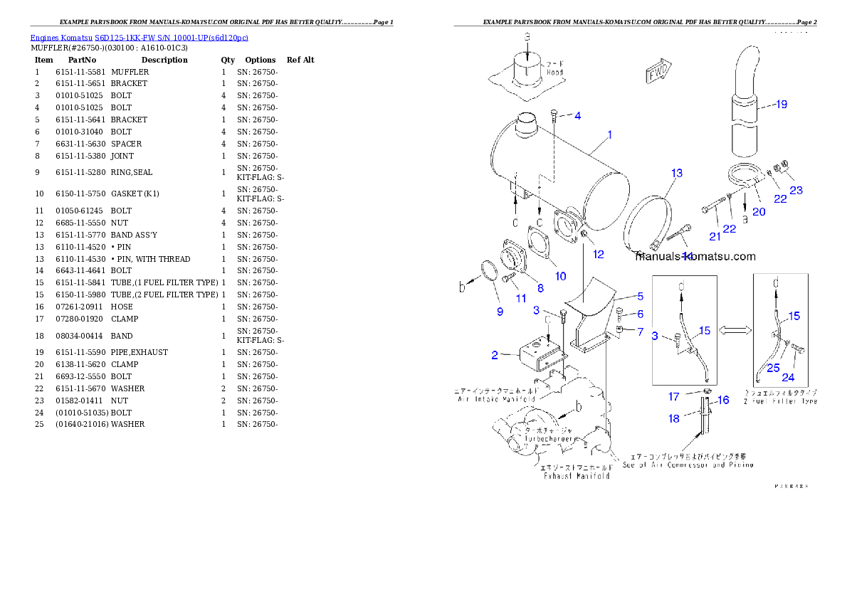 Protected: S6D125-1KK-FW S/N 10001-UP Partsbook