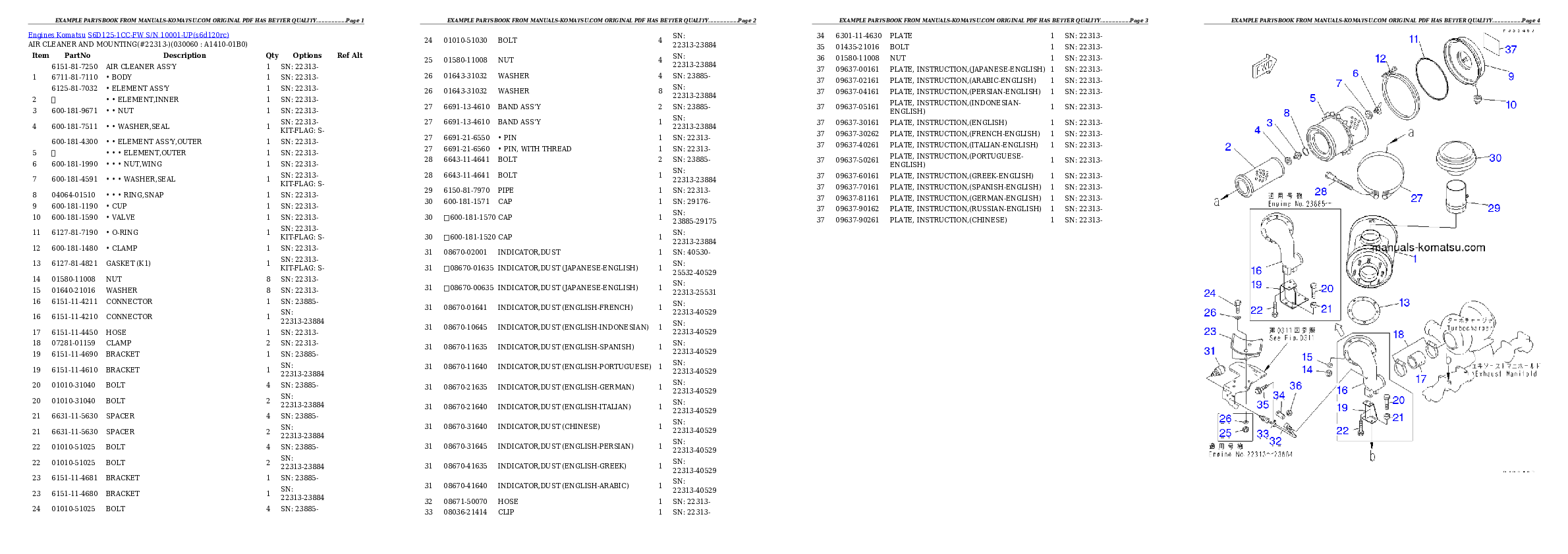 Protected: S6D125-1CC-FW S/N 10001-UP Partsbook