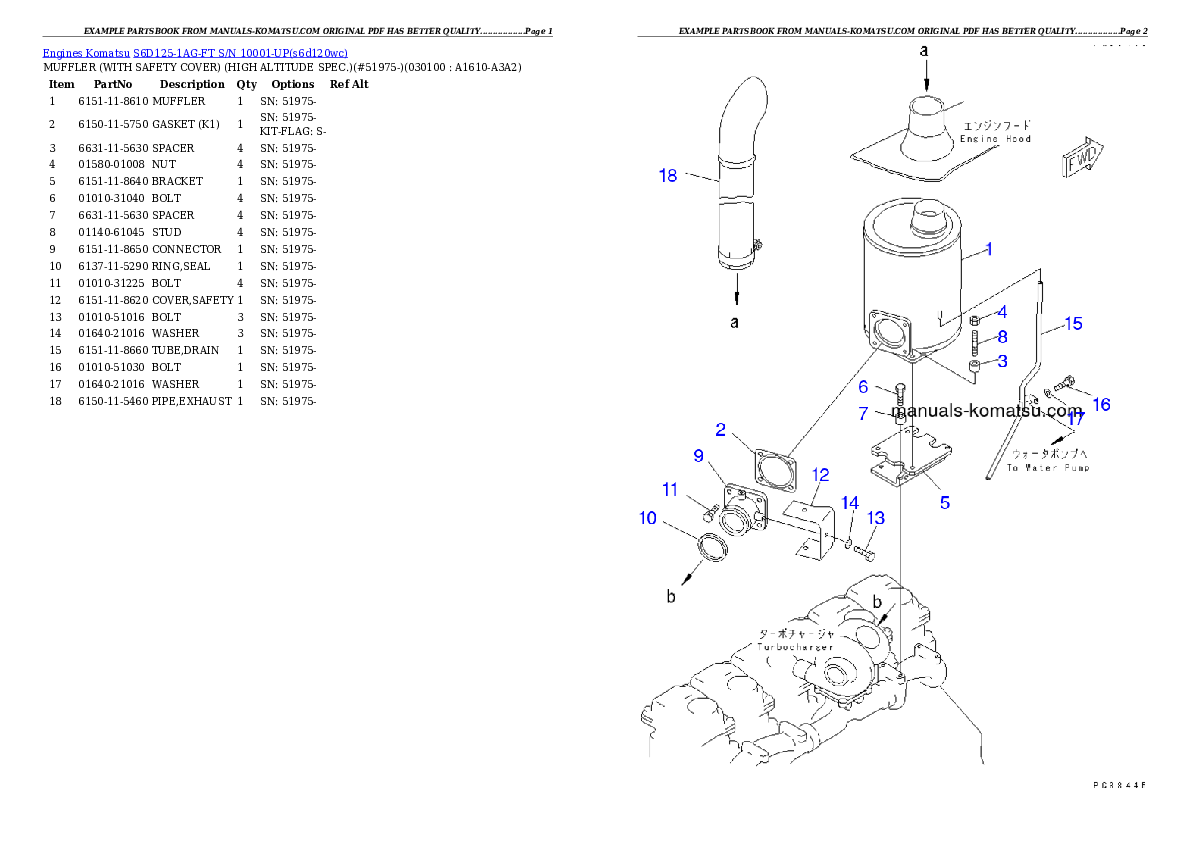 Protected: S6D125-1AG-FT S/N 10001-UP Partsbook