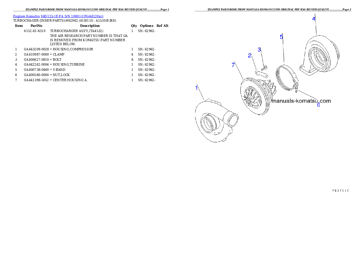 Protected: S6D125-1E-FA S/N 10001-UP Partsbook