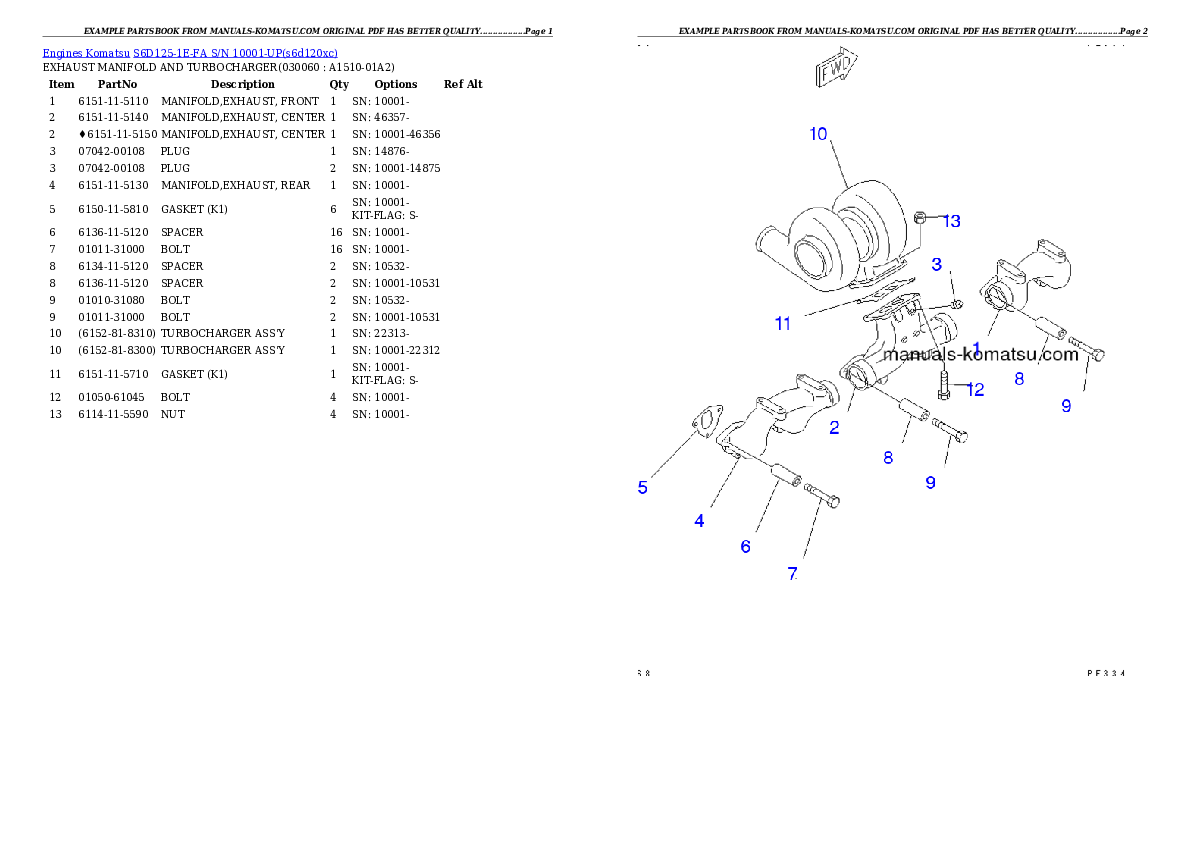 Protected: S6D125-1E-FA S/N 10001-UP Partsbook