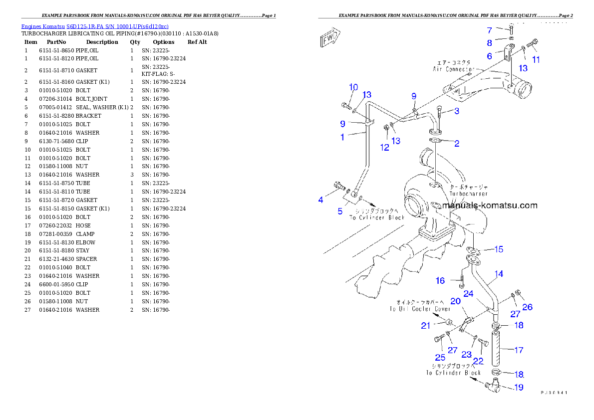 Protected: S6D125-1R-FA S/N 10001-UP Partsbook