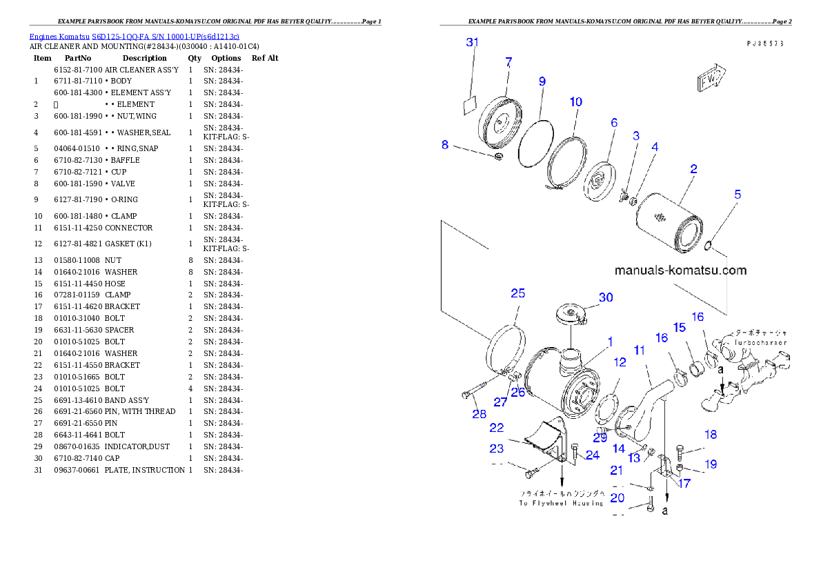 Protected: S6D125-1QQ-FA S/N 10001-UP Partsbook