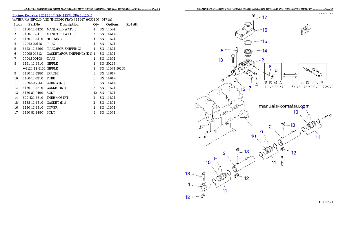Protected: S6D125-1JJ S/N 11574-UP Partsbook