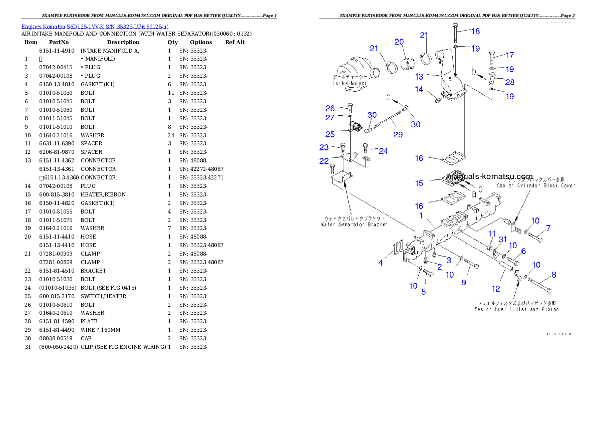 Protected: S6D125-1VV-K S/N 35323-UP Partsbook