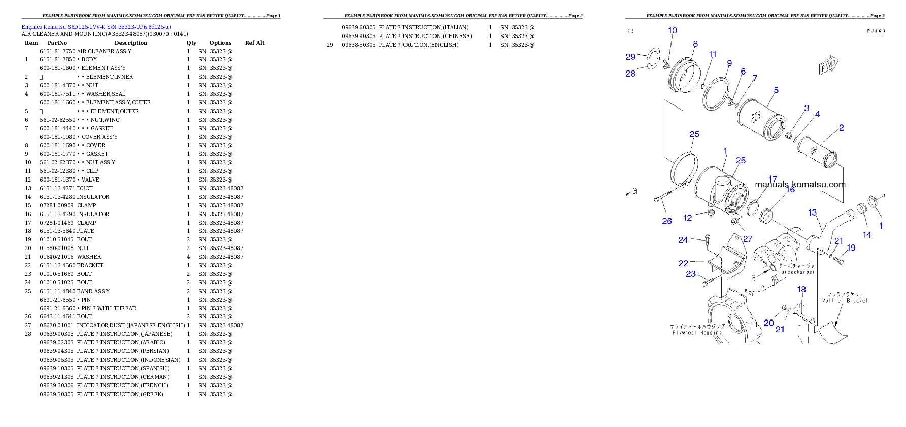 Protected: S6D125-1VV-K S/N 35323-UP Partsbook