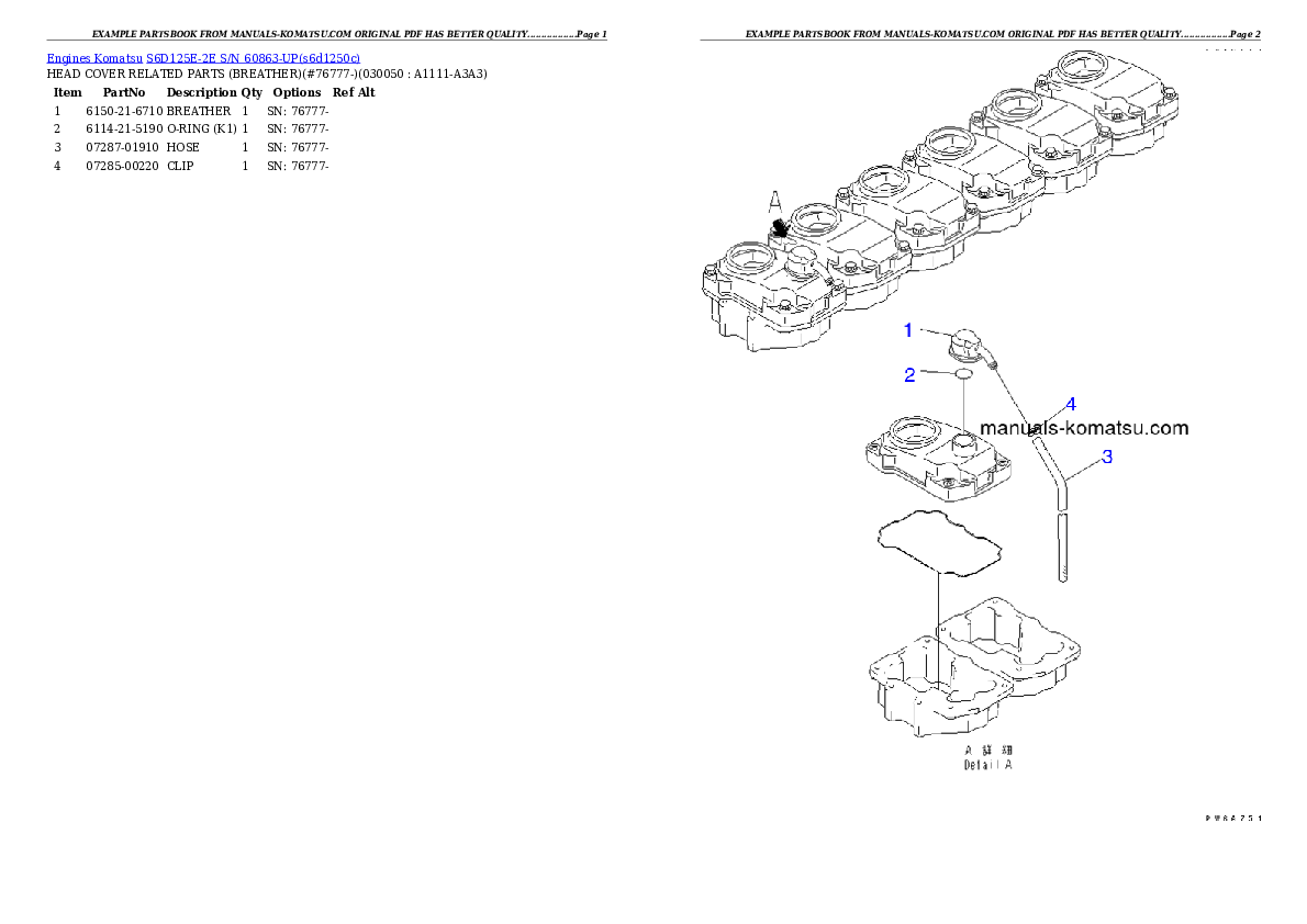 Protected: S6D125E-2E S/N 60863-UP Partsbook