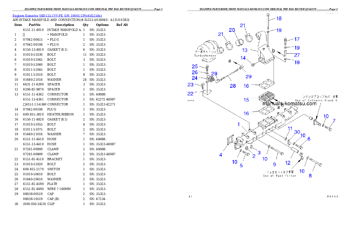 Protected: S6D125-1VV-FK S/N 10001-UP Partsbook