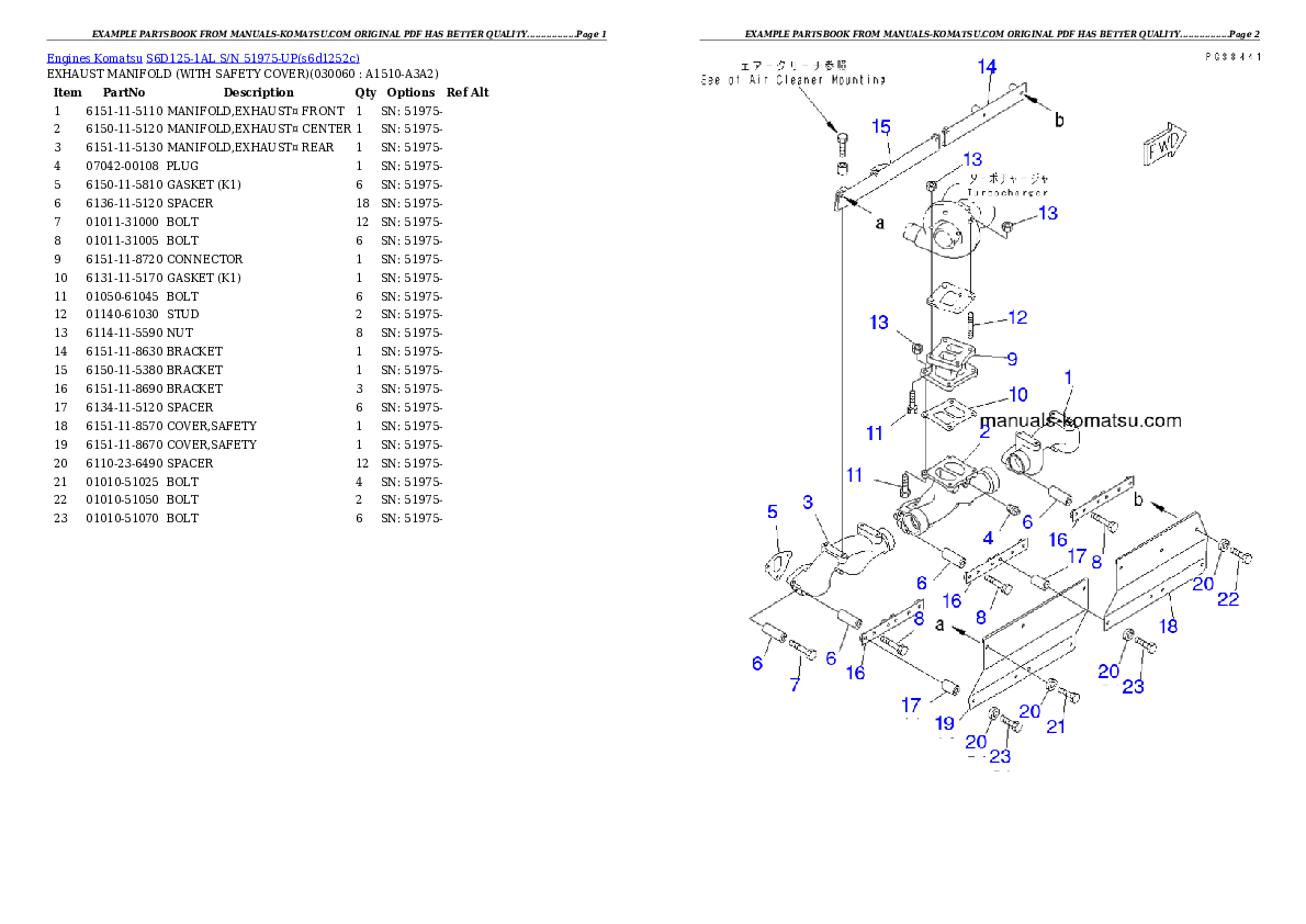 Protected: S6D125-1AL S/N 51975-UP Partsbook