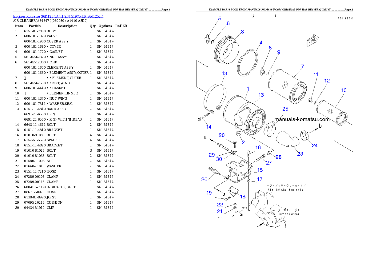 Protected: S6D125-1AJ-H S/N 51975-UP Partsbook