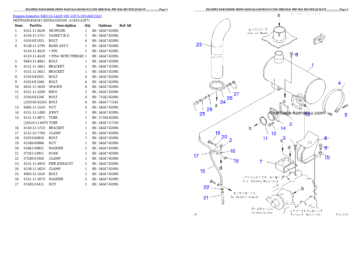 Protected: S6D125-1AJ-H S/N 51975-UP Partsbook