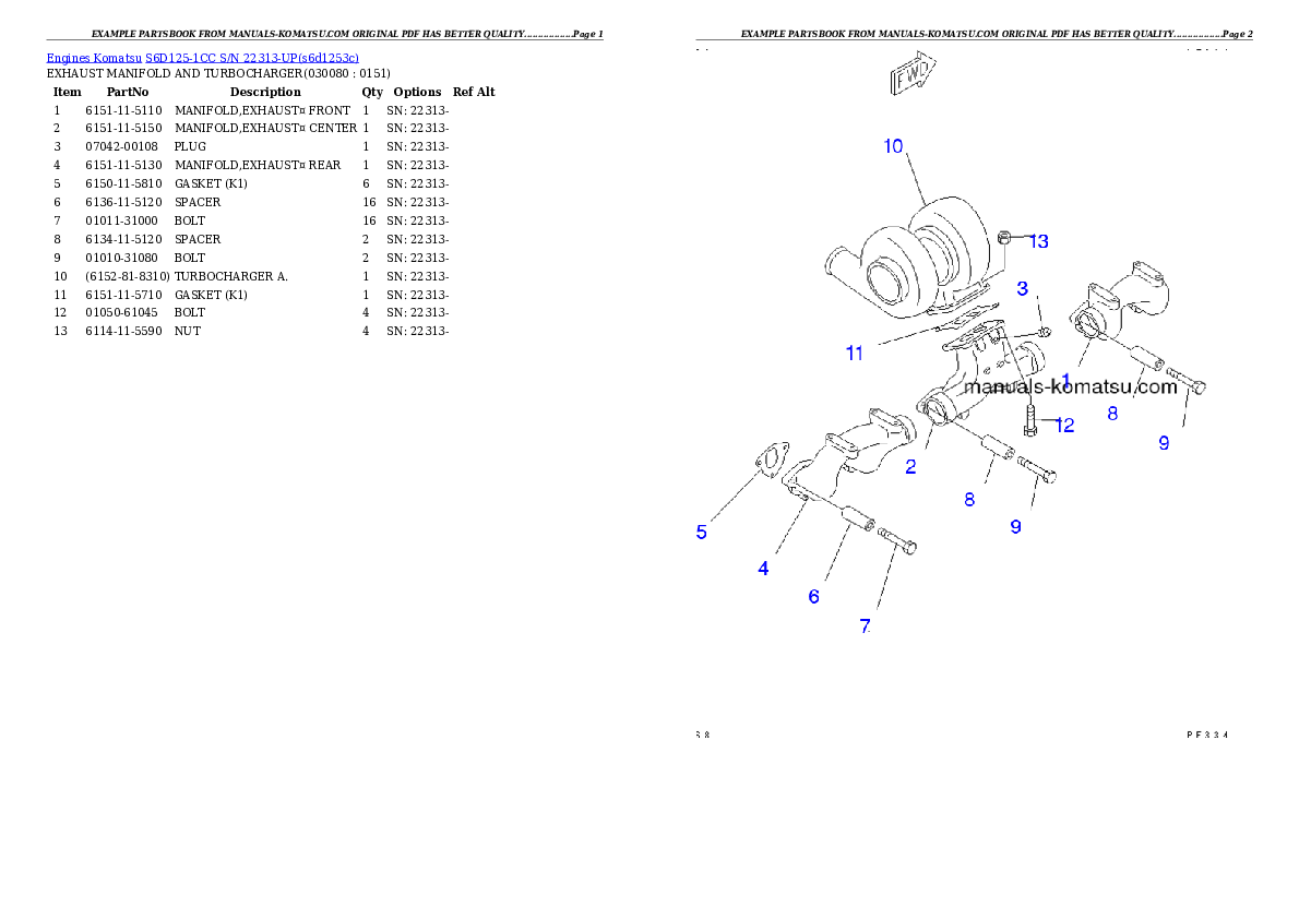 Protected: S6D125-1CC S/N 22313-UP Partsbook