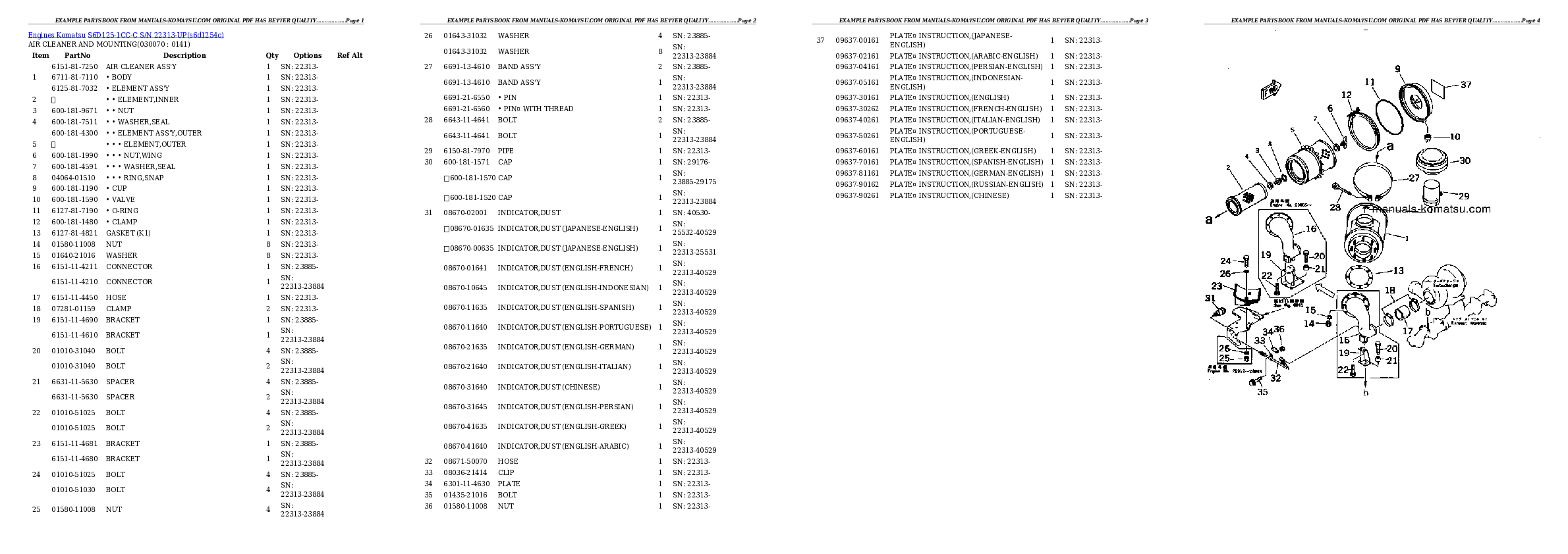 Protected: S6D125-1CC-C S/N 22313-UP Partsbook