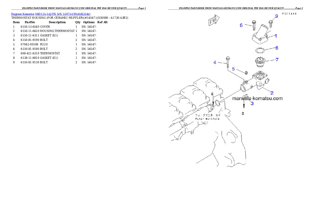 Protected: S6D125-1AJ-TN S/N 51975-UP Partsbook