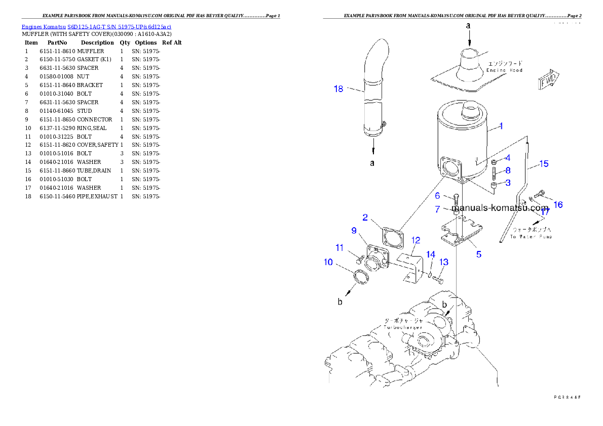 Protected: S6D125-1AG-T S/N 51975-UP Partsbook