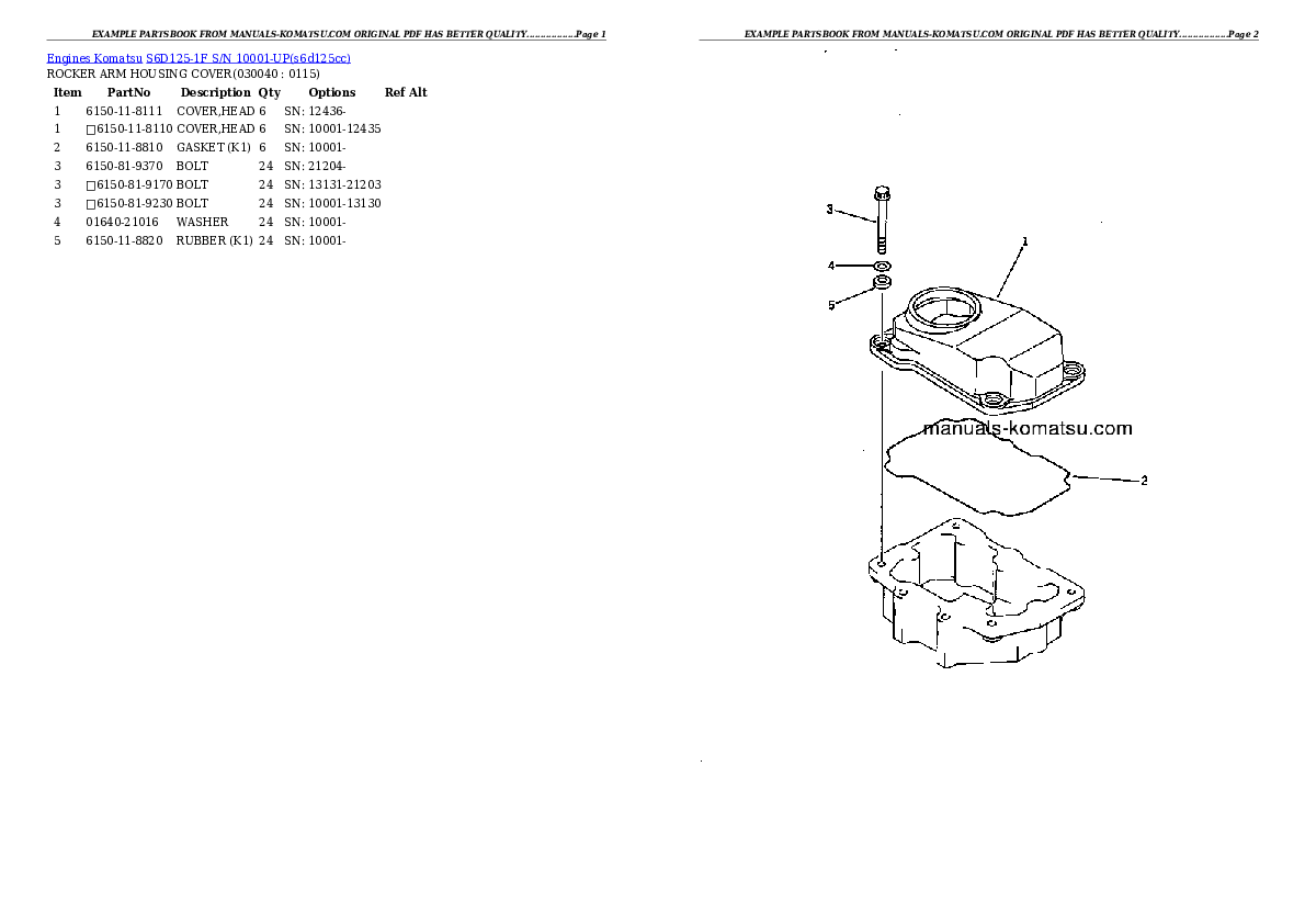 Protected: S6D125-1F S/N 10001-UP Partsbook