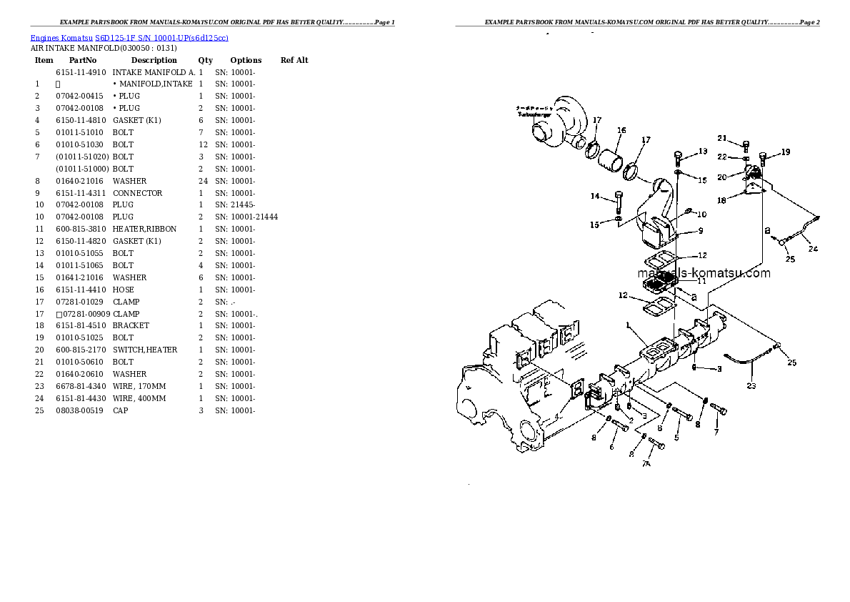 Protected: S6D125-1F S/N 10001-UP Partsbook