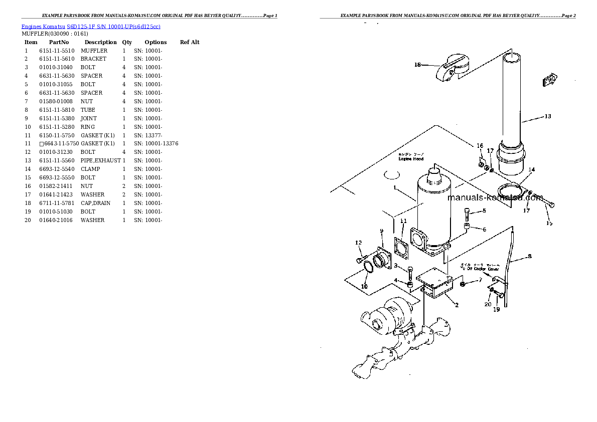 Protected: S6D125-1F S/N 10001-UP Partsbook